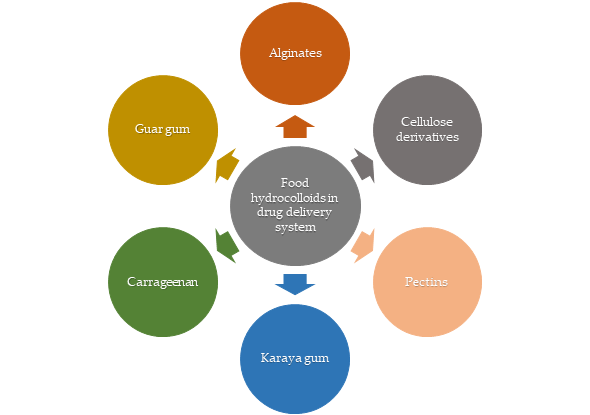 Important food hydrocolloids in drug delivery systems